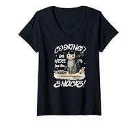 Femme Cooking? I'm Here for The Snacks T-Shirt avec Col en V