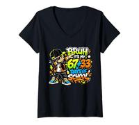 Femme Cool Bruh It's My 67 33 Days of School Dabbing Boys Kids T-Shirt avec Col en V