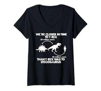 Femme Cool Dinosaur Stuff T-Rex Stegosaurus Prehistoric Science T-Shirt avec Col en V