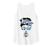 Femme Cool Grec Coffee Mama Mom Girl Lady Sis Grèce Drapeau Graphique Débardeur