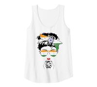 Femme Cool Indian Coffee Mama Mom Mom Girl Aunt India Flag Print Débardeur