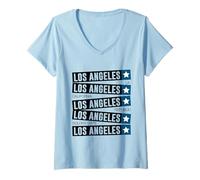 Femme Cool Los Angeles California Outfit, Los Angeles California T-Shirt avec Col en V