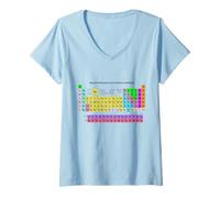 Femme Cool Periodic Table of Elements French Version Graphic T-Shirt avec Col en V