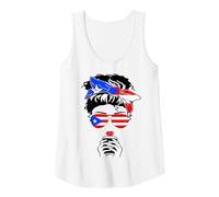 Femme Cool Puerto Rico Coffee Mama Mom Girl Tante Drapeau Porto Rico Débardeur