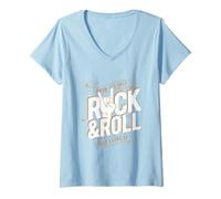 Femme Cool Rock and Roll Tee Shirt, I Love Rock Music, Rock & Roll T-Shirt avec Col en V