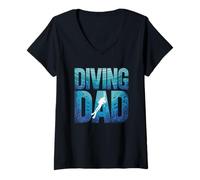 Femme Cool Scuba Diving Dad Underwater Adventure Ocean Lover Diver T-Shirt avec Col en V