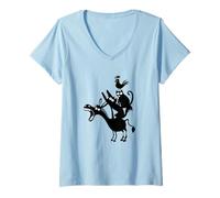 Femme Cool Town Musiciens of Bremen Illustration Graphic Designs T-Shirt avec Col en V