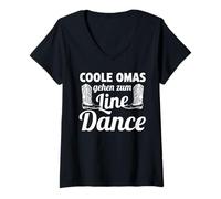 Femme Coole Omas gehen zum Line Dance Line Dance Oma Tanzen T-Shirt avec Col en V