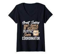 Femme Coordinateur du Seder, fêtes juives, grand leader de la Pâque T-Shirt avec Col en V