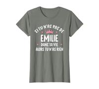 Femme Copine Humour Cadeau Personnalisé Prénom Emilie T-Shirt