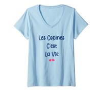 Femme Copine Meilleures copines Les copines c'est la vie T-Shirt avec Col en V