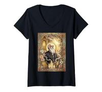 Femme Coquette Catholic Sacred Vintage, théorie de l'évolution de Darwin T-Shirt avec Col en V