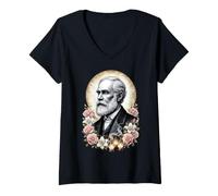 Femme Coquette Catholic Sacred Vintage, théorie de l'évolution de Darwin T-Shirt avec Col en V