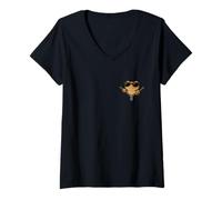 Femme Coqui Frog Proud Boricua Pocket Lunettes de Soleil Porto Rico Taino T-Shirt avec Col en V