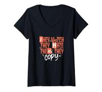 Femme Coral After All That Coral Color Graphic T-Shirt avec Col en V