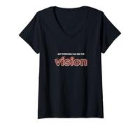 Femme Coral Not Everyone Can See The Vision Coral Graphic T-Shirt avec Col en V