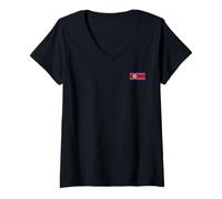 Femme Corée du Nord, Corée du Nord T-Shirt avec Col en V