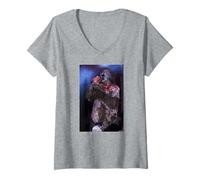 Femme Corey Taylor Slipknot Nu Metal Wait and Bleed Andy Willsher T-Shirt avec Col en V