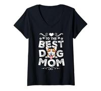 Femme Corgi Best Dog Mom Dogs Lovers Funny Mothers Day T-Shirt avec Col en V