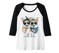 Femme Corgi Dogs Sweet Will Bite Savage Cheeky Cute Humour Manche Raglan