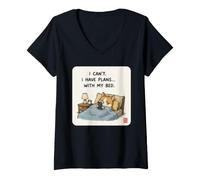 Femme Corgi drôle Je ne Peux Pas j’AI Rendez-Vous avec Mon lit T-Shirt avec Col en V