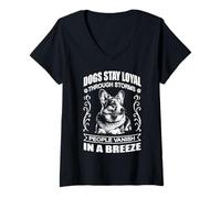 Femme Corgi - Les chiens restent fidèles à travers les tempêtes T-Shirt avec Col en V