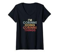 Femme Corinne Name Corinne Personalized Name First Given T-Shirt avec Col en V