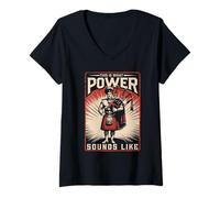 Femme Cornemuse Cornemuses This is What Power Sounds Like T-Shirt avec Col en V