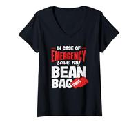Femme Cornhole Lover in Emergency Bean Bag First T-Shirt avec Col en V