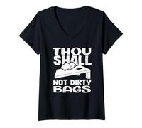 Femme Cornhole Lover Thou Shall Not Dirty Bags Fun T-Shirt avec Col en V