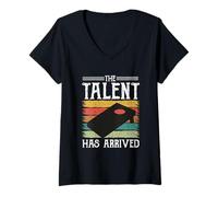 Femme Cornhole The Talent est arrivé Corn Hole Players Cornhole T-Shirt avec Col en V