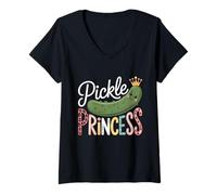 Femme Cornichons à l'aneth et au concombre Pickle Princess T-Shirt avec Col en V