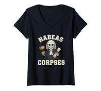 Femme Corpus de Habeas T-Shirt avec Col en V