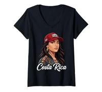 Femme Costa Rica Fière du Costa Rica T-Shirt avec Col en V