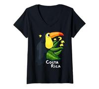 Femme Costa Rica Toucan Oiseau T-Shirt avec Col en V