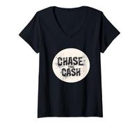 Femme Costume amusant Chase the Cash pour les amateurs de déclaration T-Shirt avec Col en V