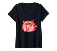 Femme Costume Amusant de Monstre Blob pour Un Look Cool T-Shirt avec Col en V