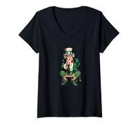 Femme Costume Amusant d'oncle en Elfe de Noël pour Les Amateurs de Sam Festif T-Shirt avec Col en V
