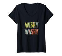 Femme Costume coloré Wishy Washy Speech T-Shirt avec Col en V