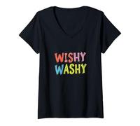 Femme Costume coloré Wishy Washy T-Shirt avec Col en V