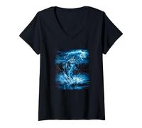 Femme Costume de Bar Thunder à Grande Bouche pour Les Amateurs de Poissons d'orage T-Shirt avec Col en V