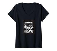 Femme Costume de bête de Sieste drôle pour garçons et Filles T-Shirt avec Col en V