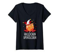 Femme Costume de Carnaval avec Inscription « Hell Öllen » T-Shirt avec Col en V