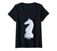 Femme Costume de Chevalier Blanc T-Shirt avec Col en V
