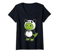 Femme Costume de Crocodile Kawaii en Panda pour Filles et Enfants T-Shirt avec Col en V