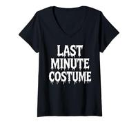 Femme Costume de dernière Minute Amusant à Petit Budget Halloween T-Shirt avec Col en V