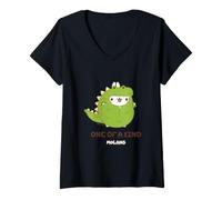 Femme Costume de Dinosaure Unique en Son Genre T-Shirt avec Col en V