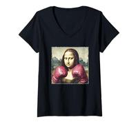 Femme Costume de Joconde de Boxe T-Shirt avec Col en V