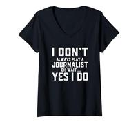 Femme Costume de Journaliste Amusant pour journalistes locaux T-Shirt avec Col en V