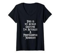Femme Costume de Magicien Professionnel T-Shirt avec Col en V